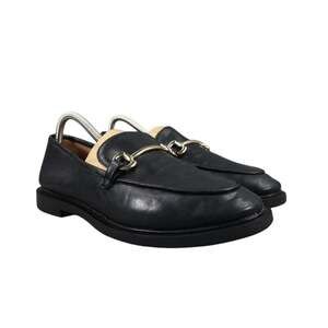 H&M Shoes Women 8 Loafer Fashion Classic Slip On Metal Buckle Black Solid Career